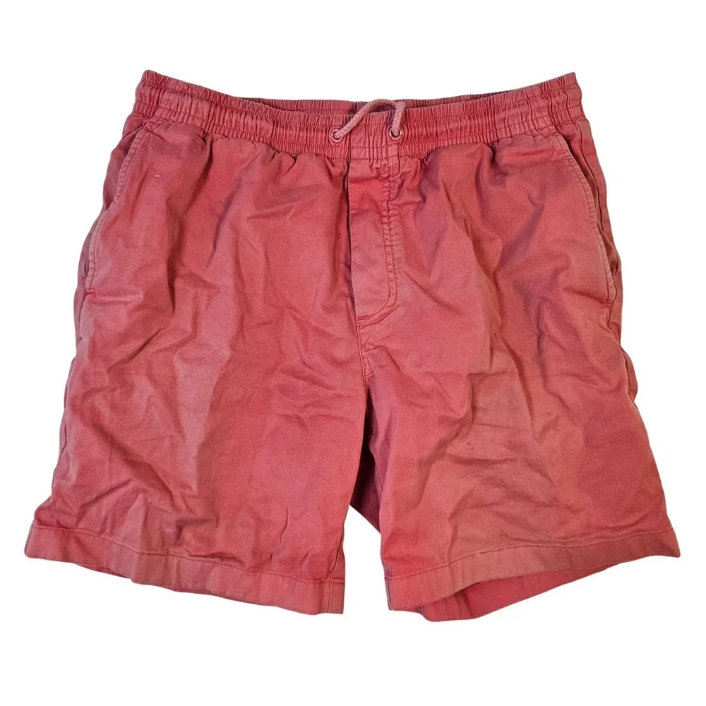 Vineyard Vines Mens Medium Coral Pink Drawstring Elastic Waist Cotton Shorts